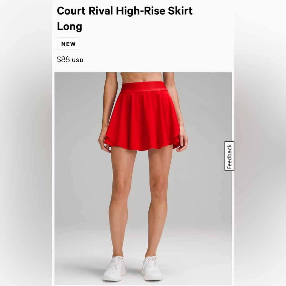 Red Lululemon Tennis Skirt